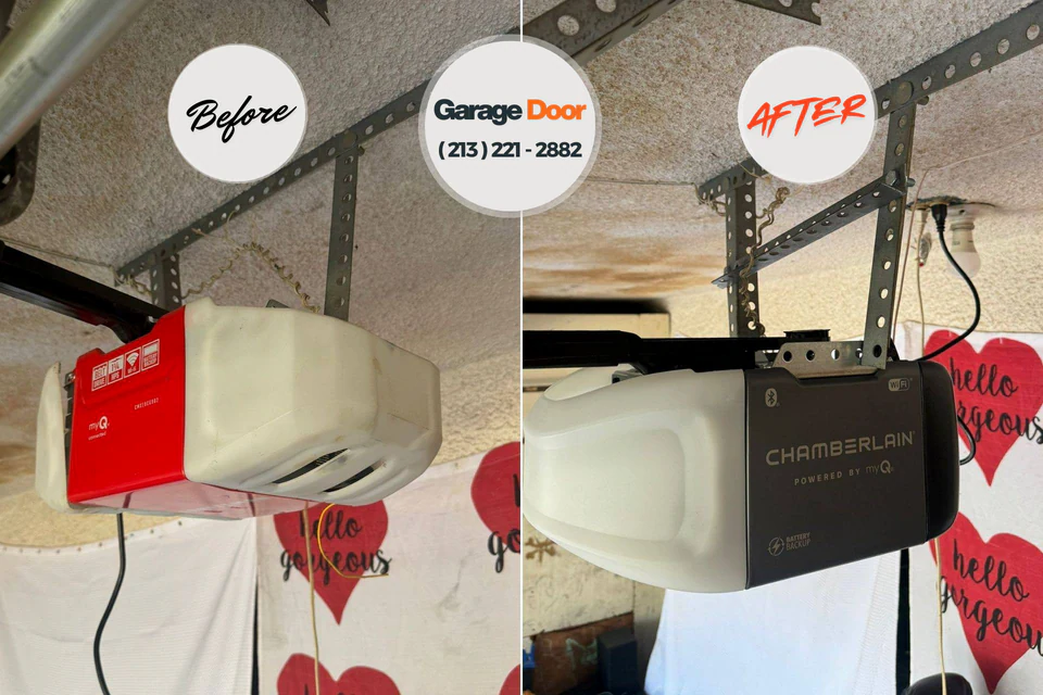 Before and after: garage door repair North Plymouth, MA